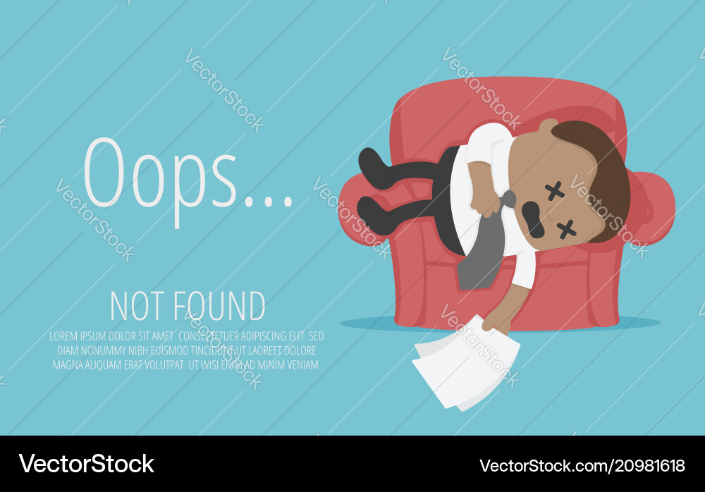 404 Error: Page Not Found - Oops! vector image