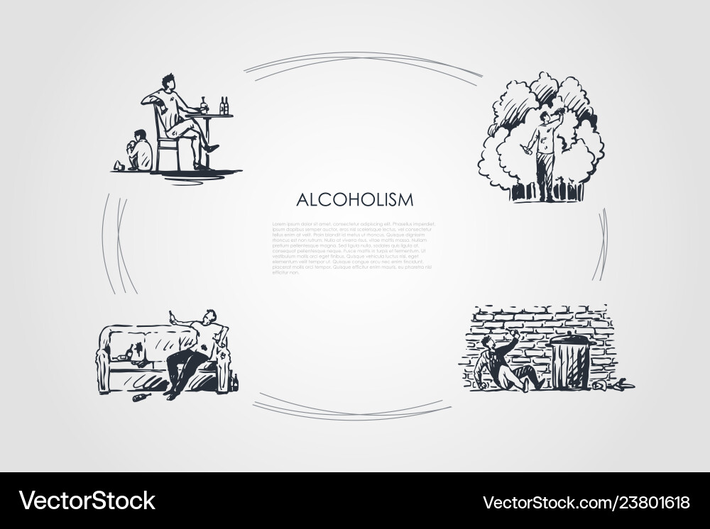 Alkoholismus - Männer trinken Alkohol zu Hause Alkoholismus - Männer trinken Alkohol zu Hause vektorbild