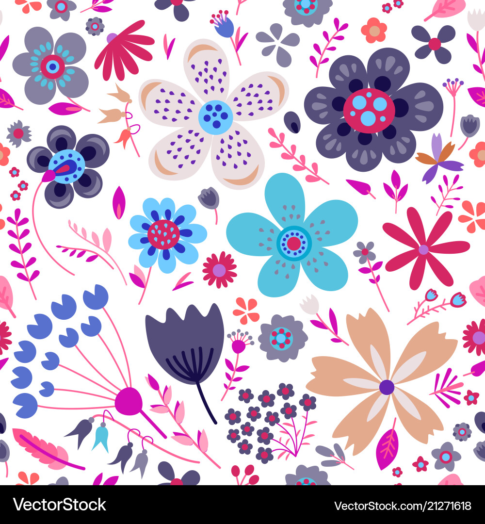 Amazing floral seamless pattern of flowers Amazing floral seamless pattern of flowers vector image