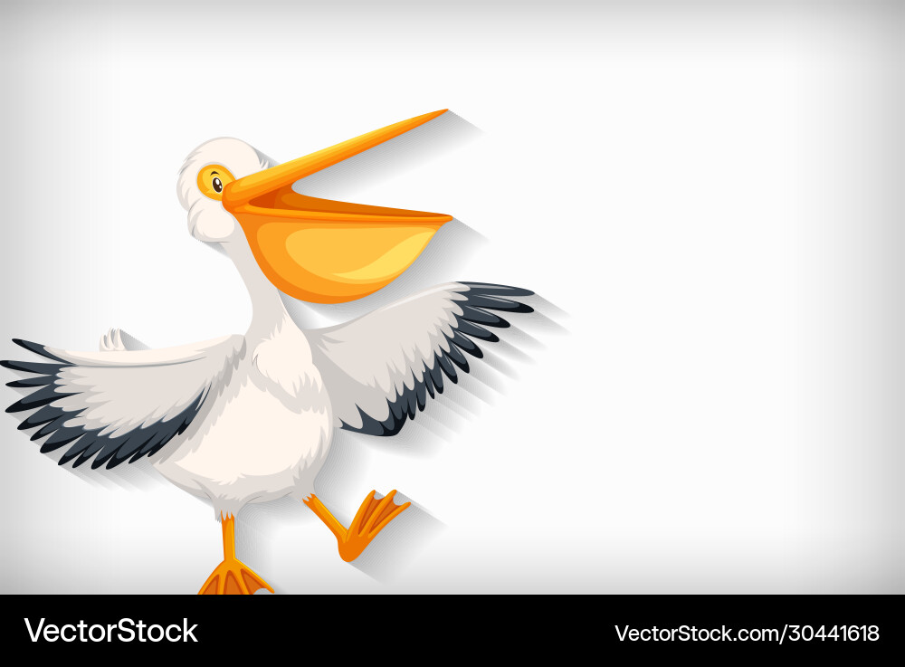 Background template with plain color and pelican Background template with plain color and pelican Vector Image