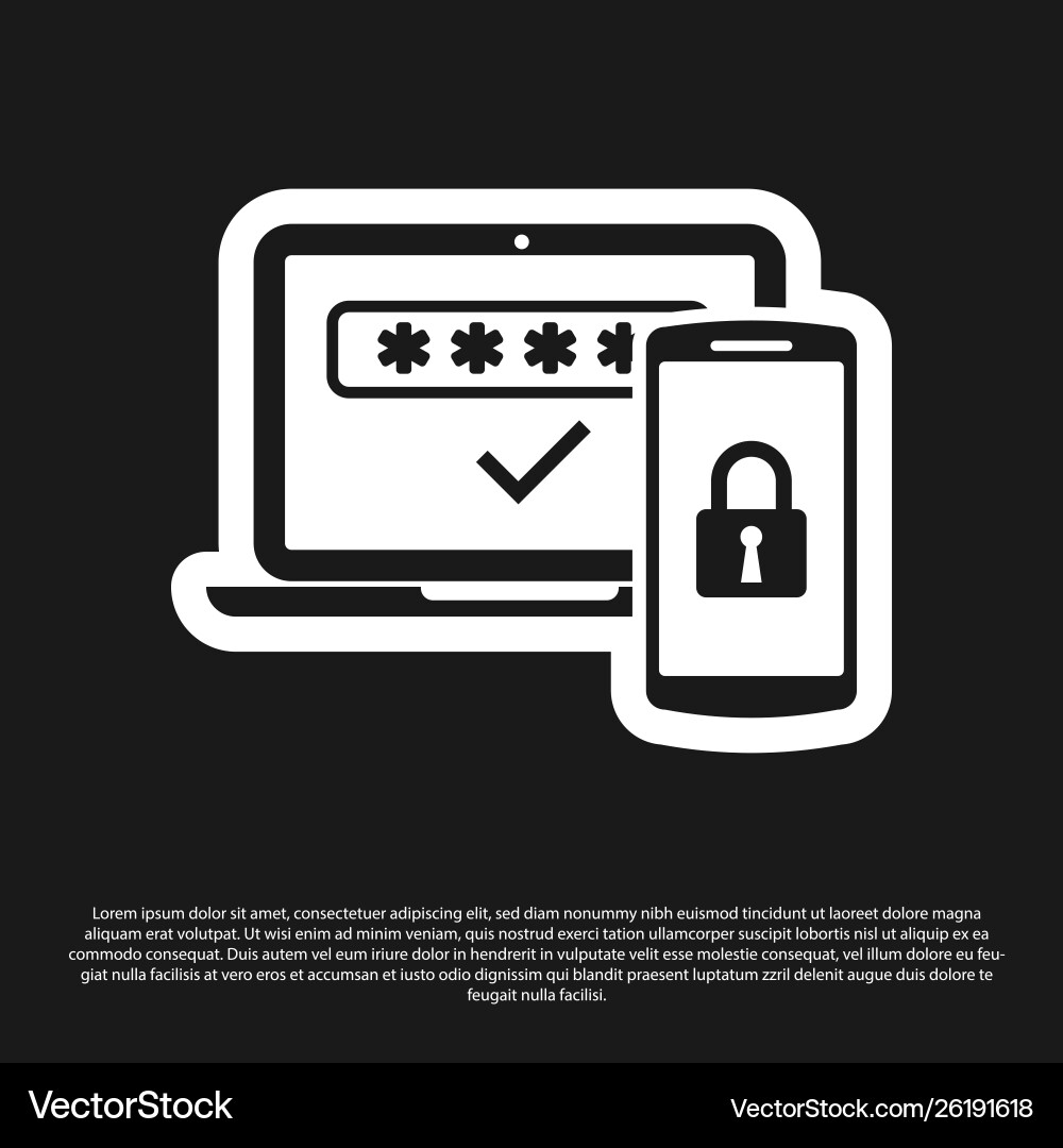 Black multi factor two steps authentication icon Black multi factor two steps authentication icon Vector Image