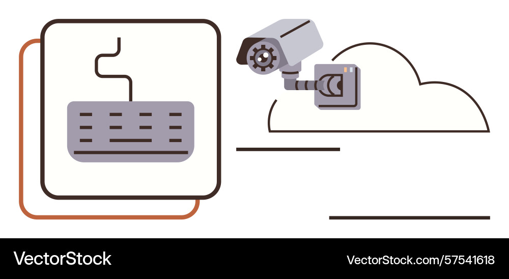 Cloud security and data monitoring concept Cloud security and data monitoring concept vector image