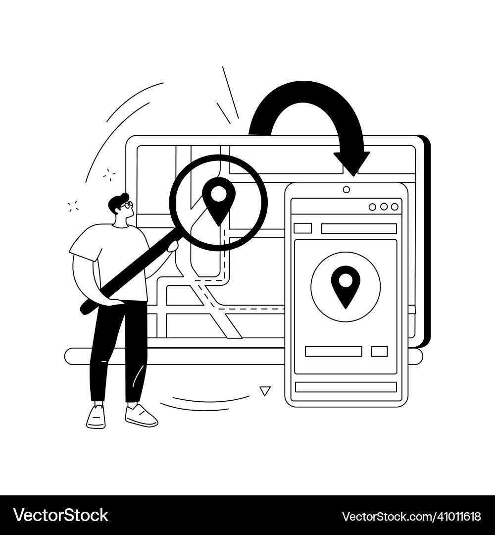 Cross-device tracking abstract concept Cross-device tracking abstract concept vector image