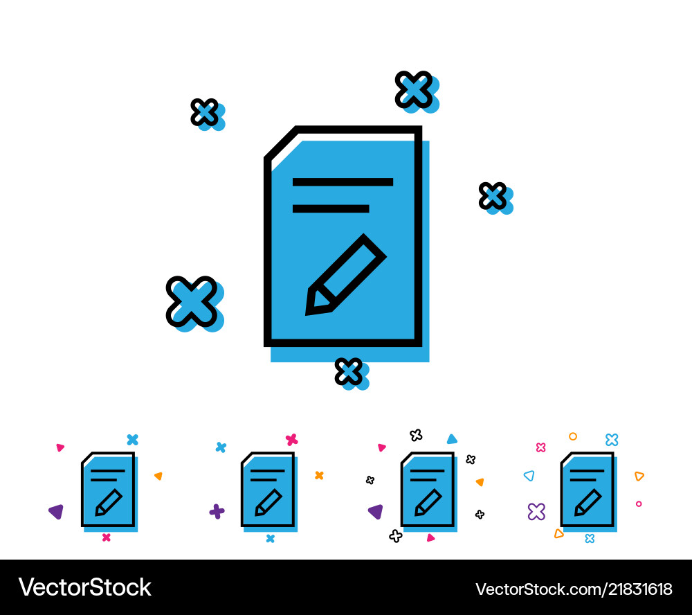 Edit document line icon file sign Vector Image