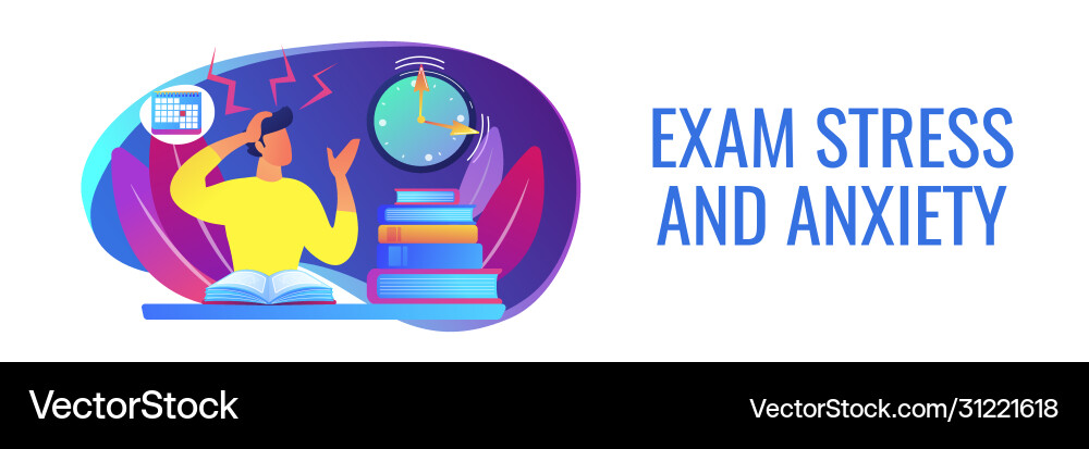 Exams and tests concept banner header Exams and tests concept banner header Vector Image