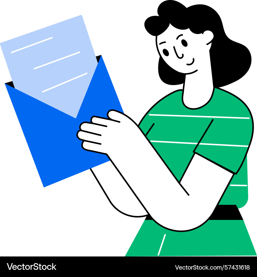 Flat style showing a user holding n Vector Image