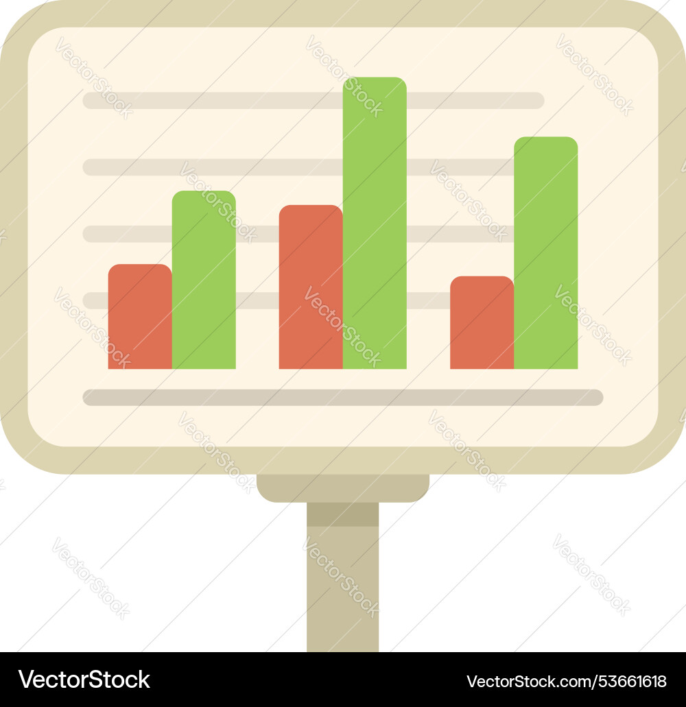 Flip chart displaying statistical bar data Flip chart displaying statistical bar data vector image