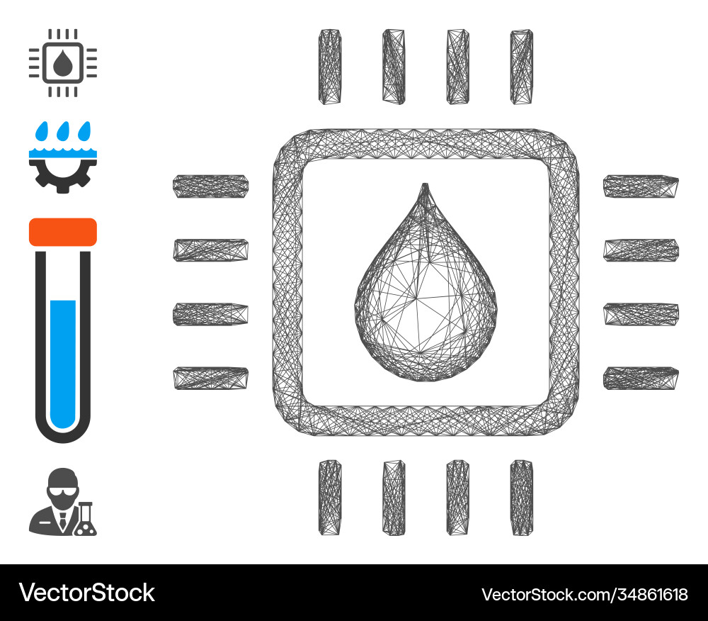 Linear drop test chip mesh Linear drop test chip mesh vector image