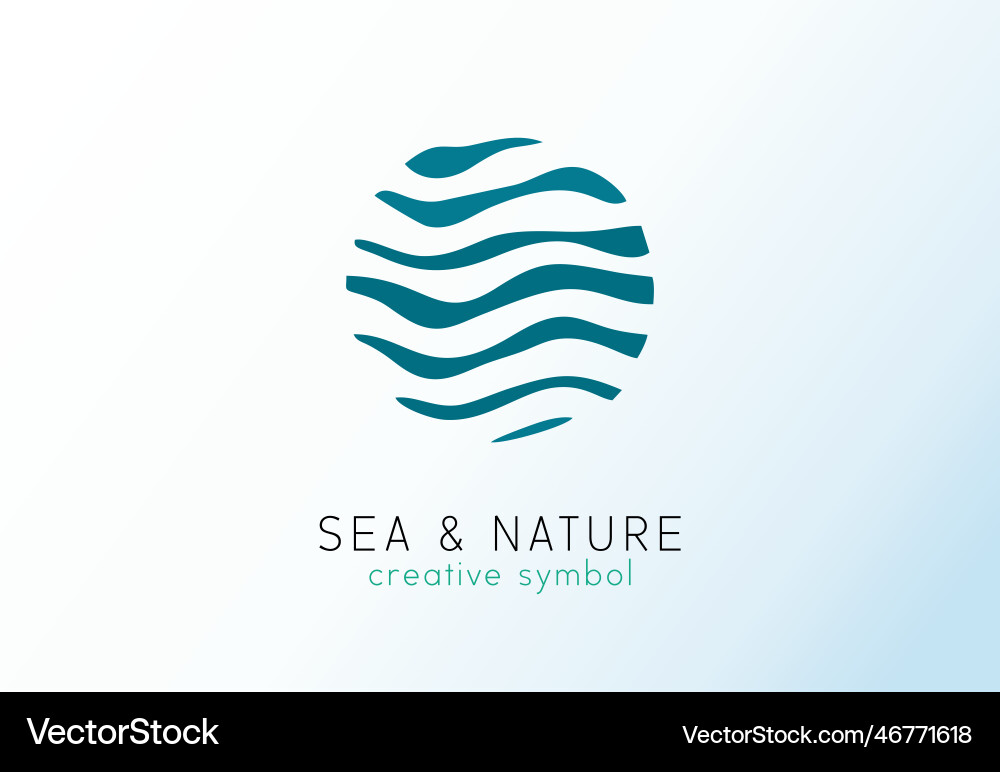 Logotype idea water waves blue sea circle Logotype idea water waves blue sea circle vector image