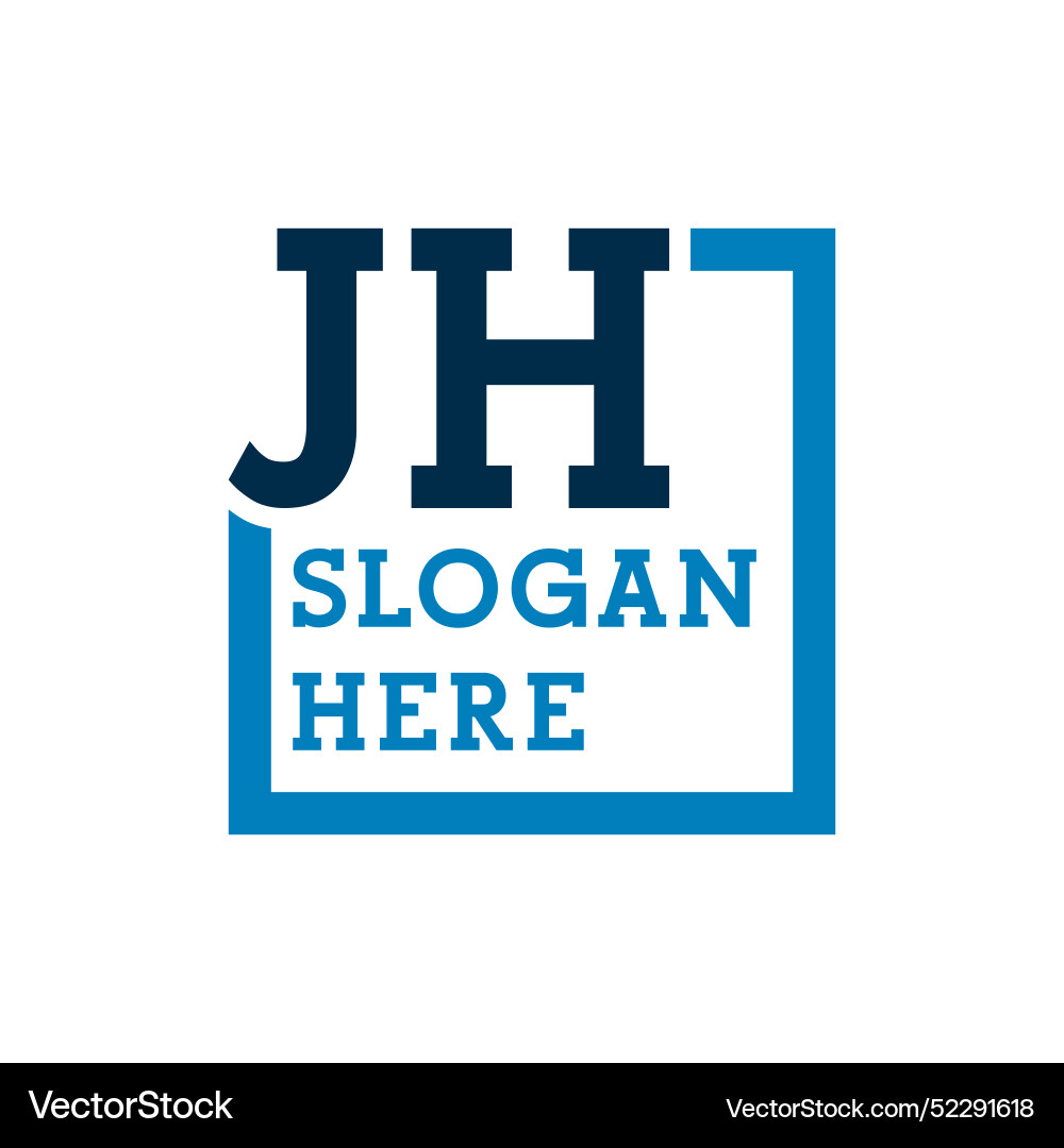 Minimal initials logo letters j and h jh initial Vector Image