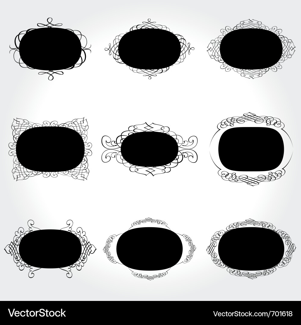 Ornate Scroll Frame Set Vector Image