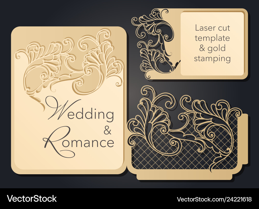 Patterned pattern for laser cutting openwork Vector Image