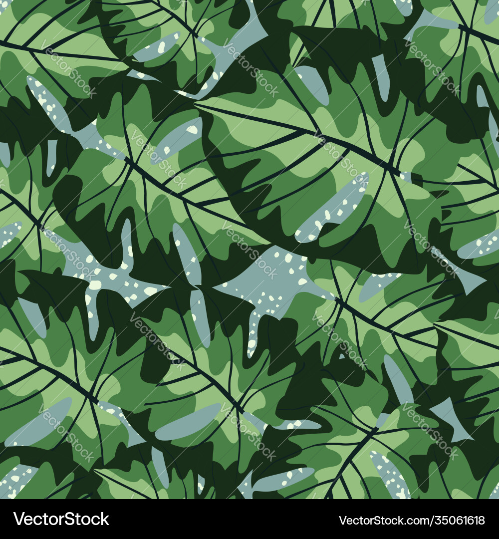 Random seamless doodle botanic pattern with green Vector Image