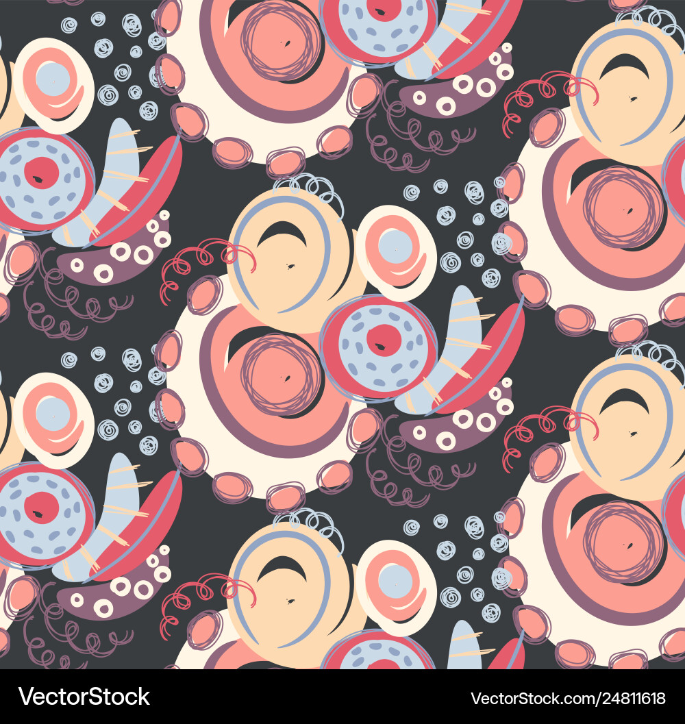 Seamless pattern with hand drawn abstract vector image