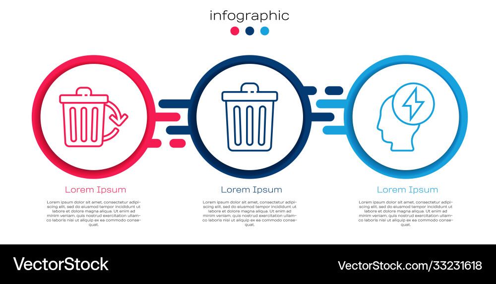 Set line recycle bin with trash can Vector Image