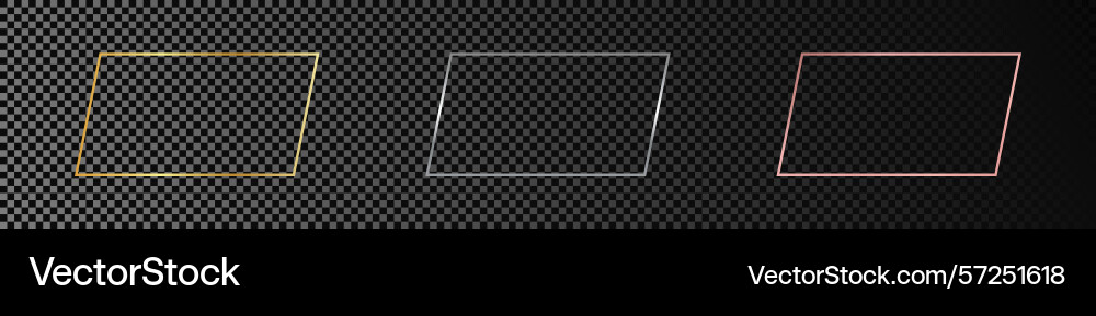 Set of three rectangular shape frames vector image
