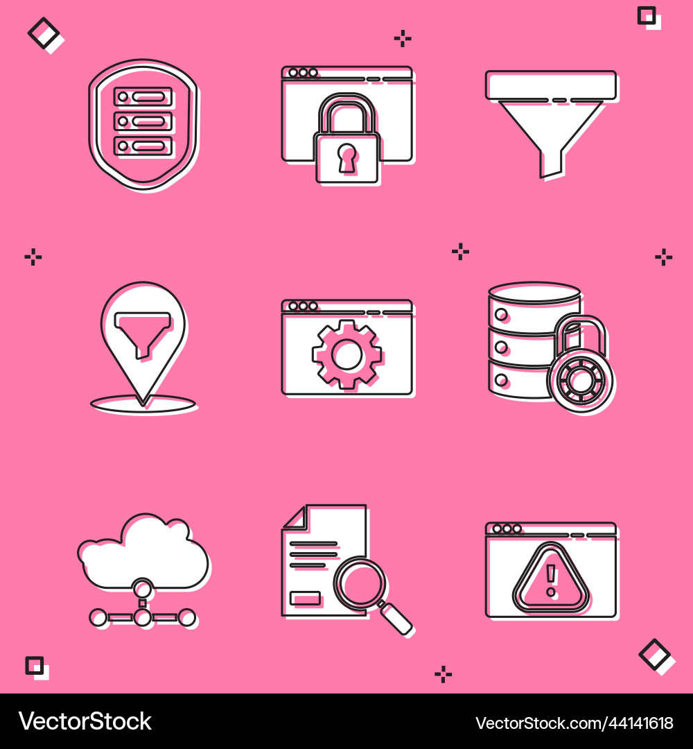 Set server with shield secure your site https Vector Image