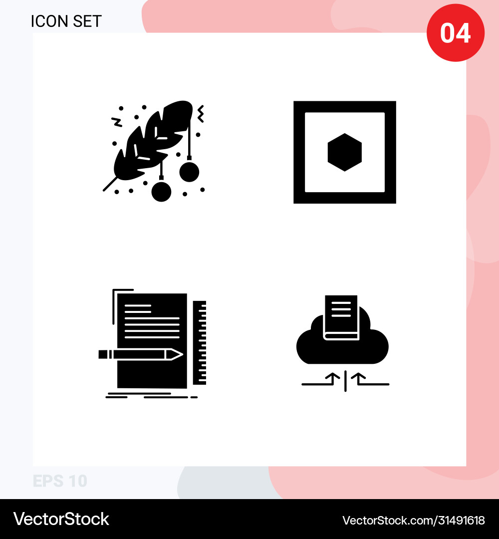Set solid glyphs on grid for ball coding dot vector image