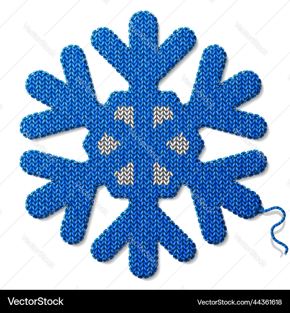 Snowflake symbol of knitted fabric isolated Snowflake symbol of knitted fabric isolated Vector Image