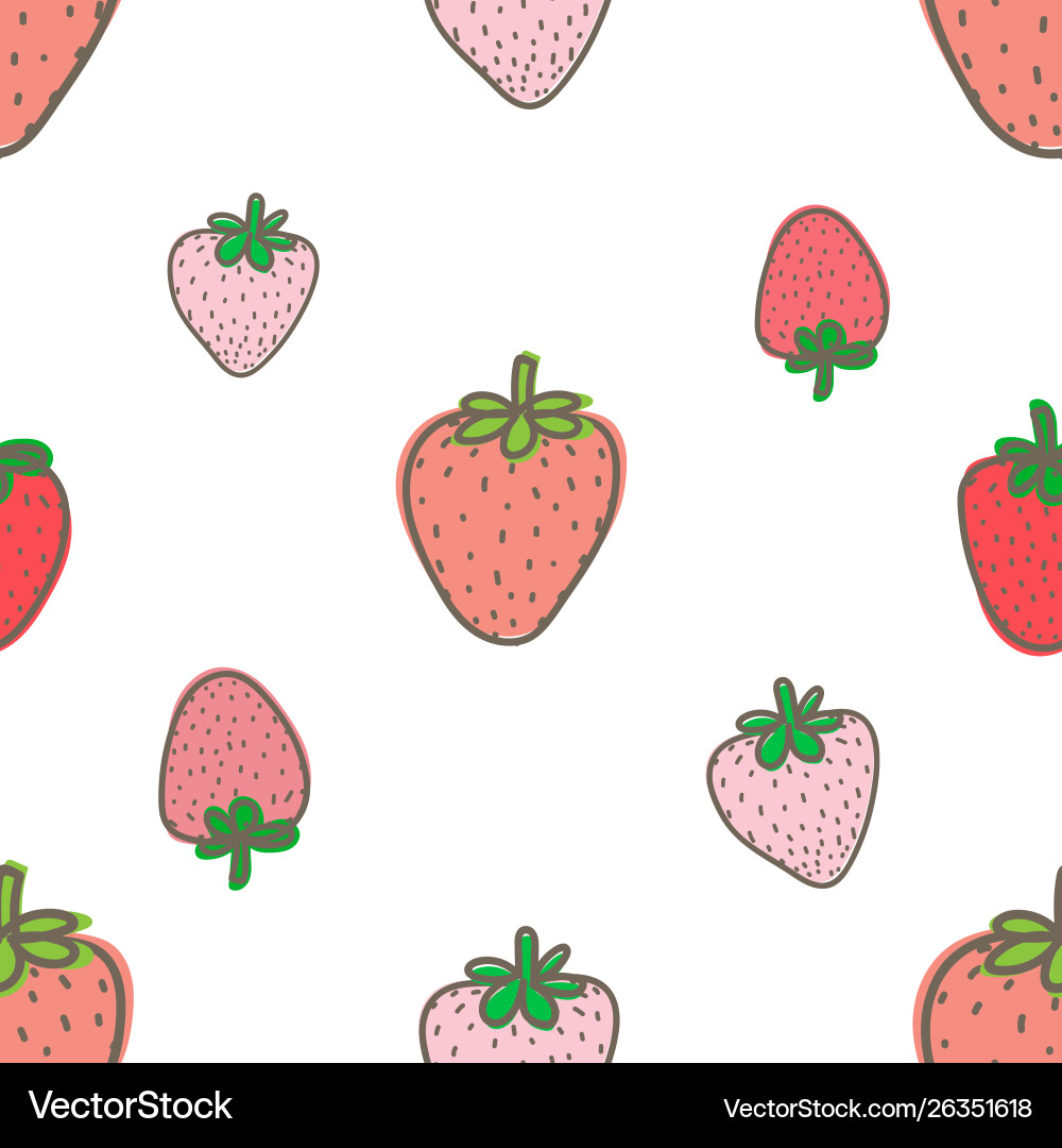 Strawberry Seamless Pattern Vector Image