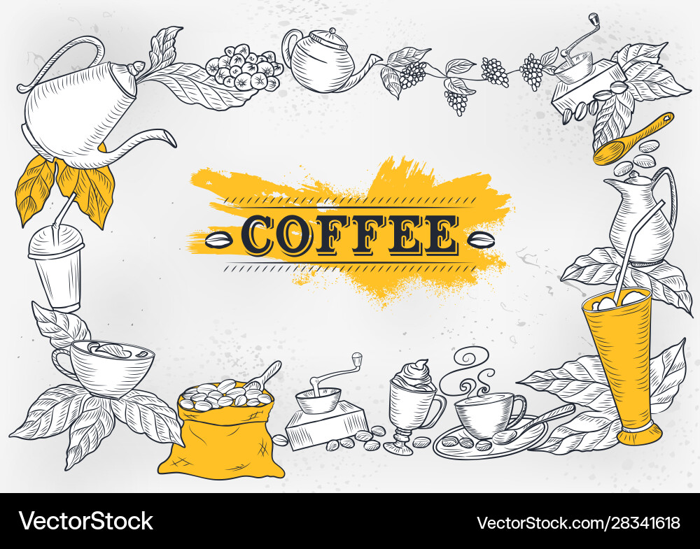 Template different types coffee for menu Template different types coffee for menu vector image