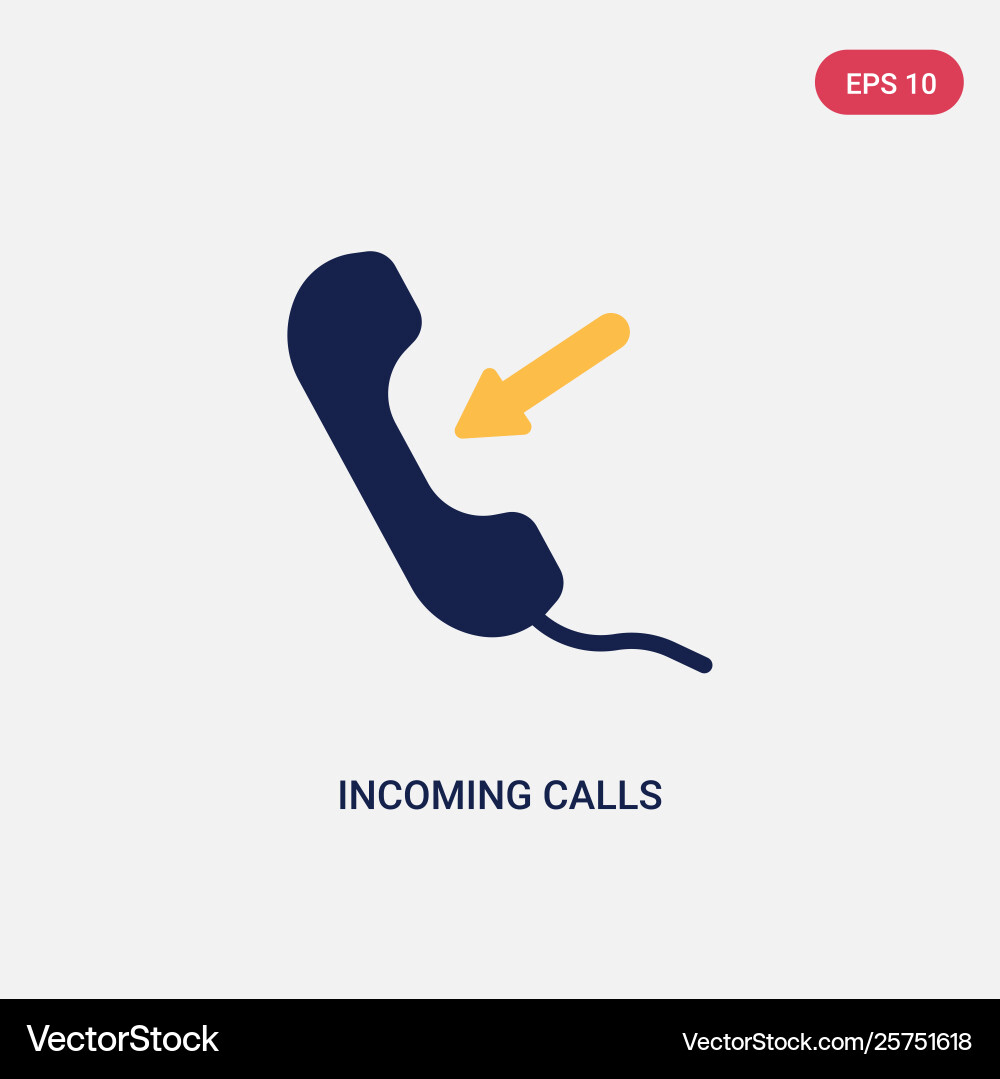 Two color incoming calls icon from ultimate vector image