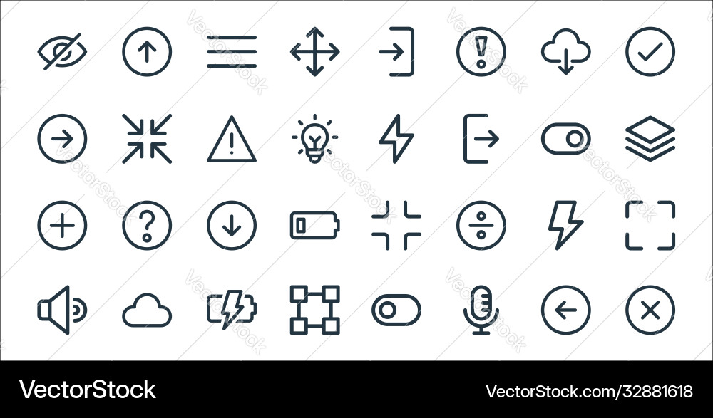 User interface line icons linear set quality User interface line icons linear set quality vector image