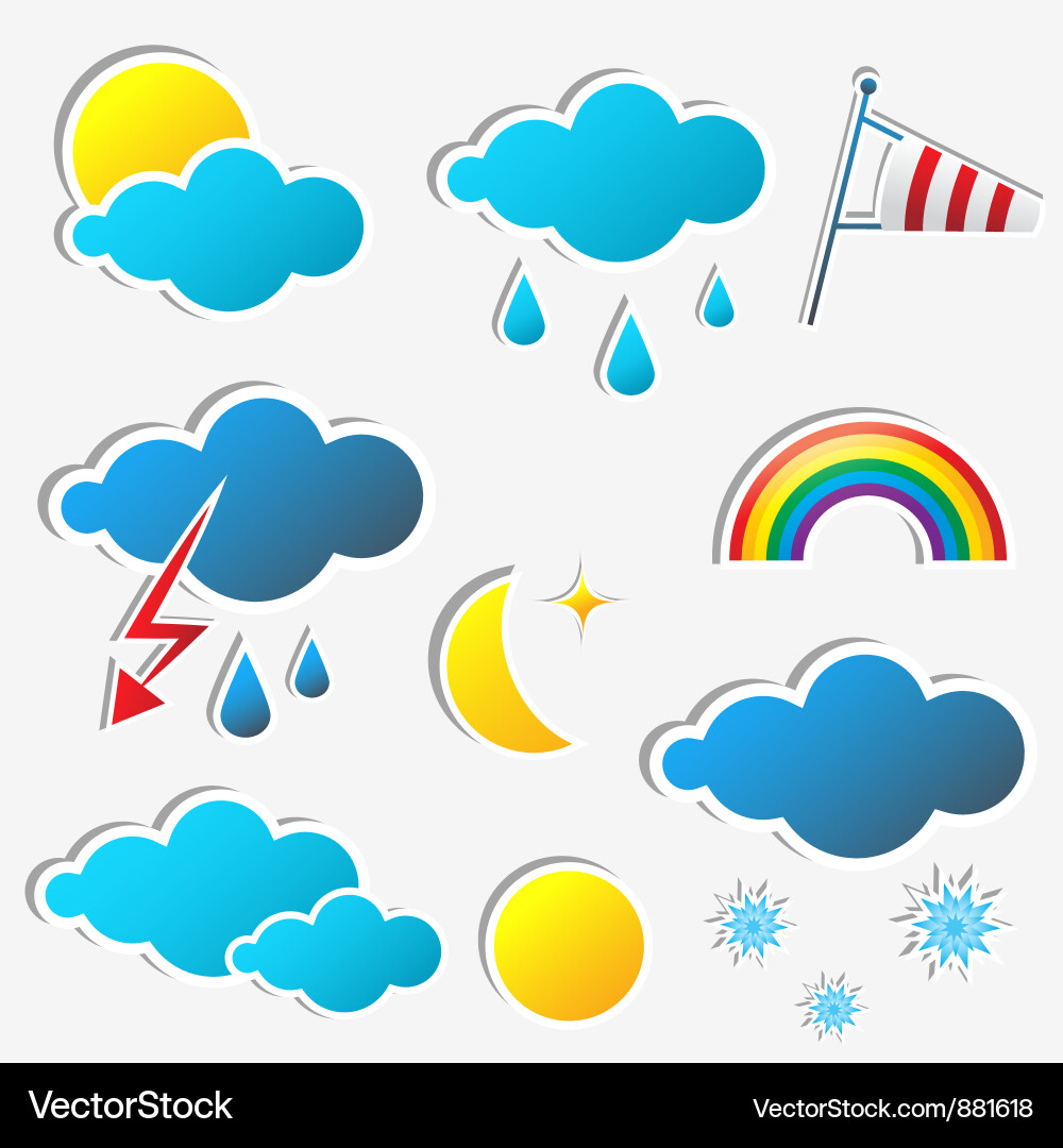 Weather Icon Set Vector Image