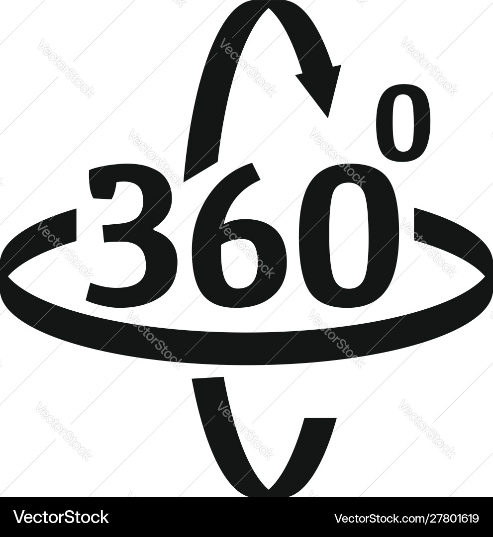 360 degrees rotation icon simple style 360 degrees rotation icon simple style vector image