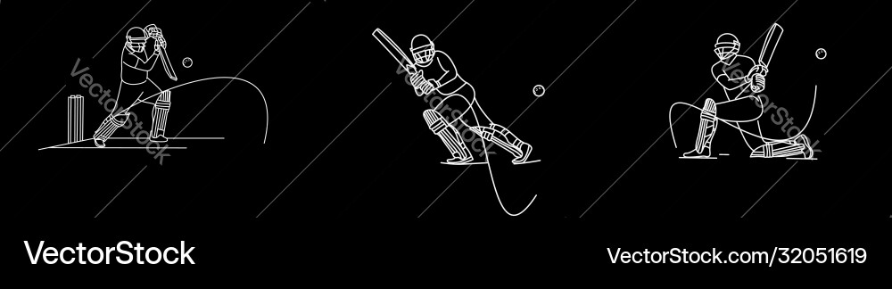 Abstract colorful pattern with batsman and bowler vector image