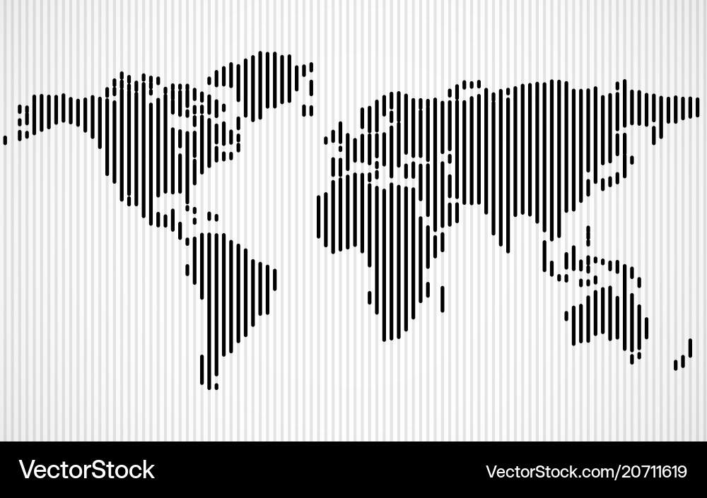 Abstract world map with lines vector image