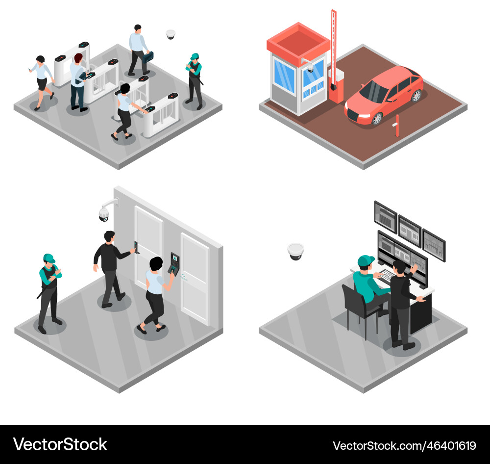 Access control system compositions Royalty Free Vector Image