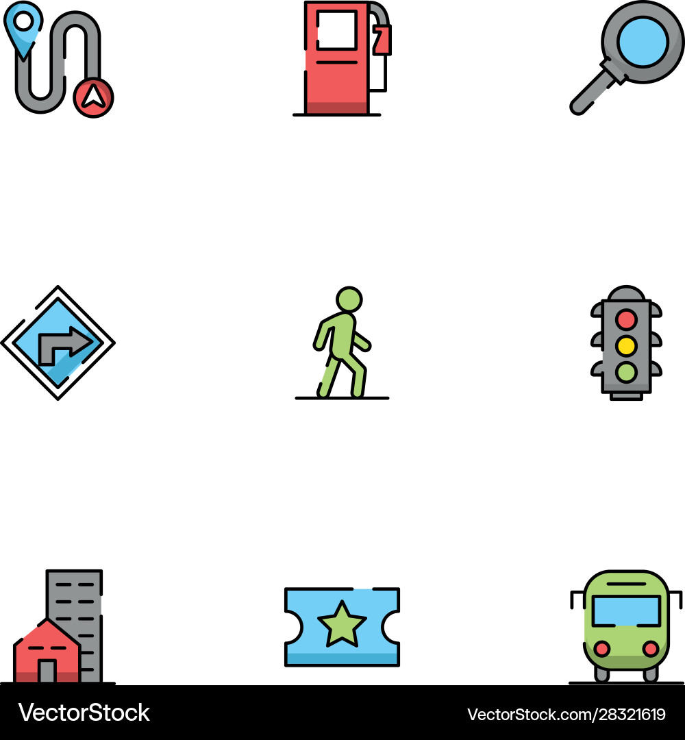 Bundle maps and navigation icons vector image