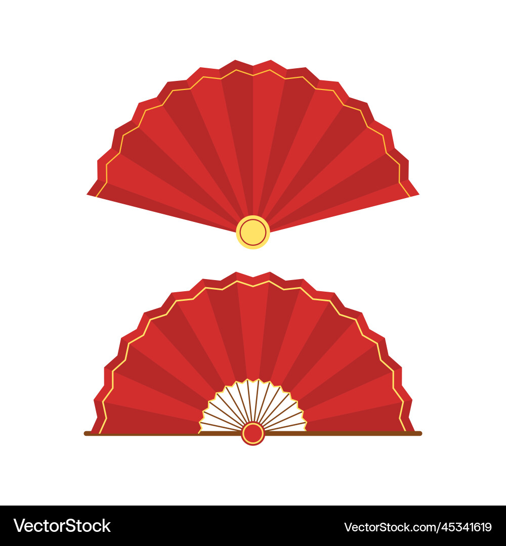 Chinese paper hand fan – Royalty-Free Vector | VectorStock, image size:1000x1080