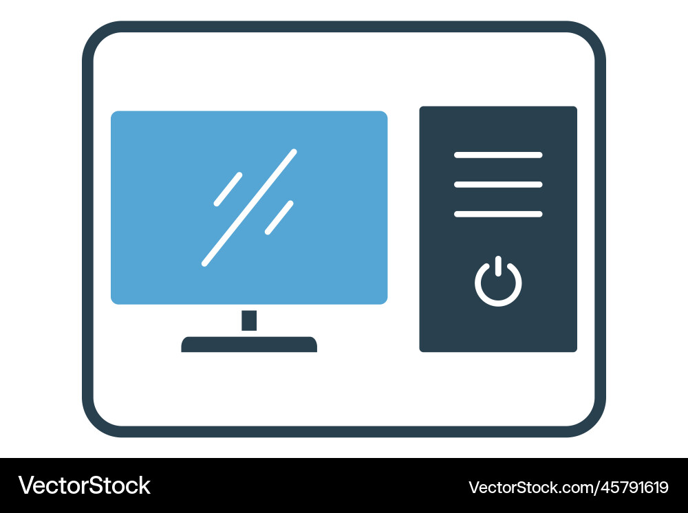 Computer icon related to multimedia solid vector image