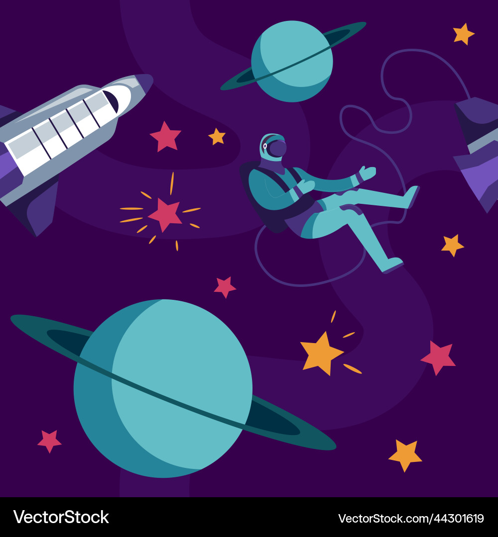 Cosmonauts and rockets space exploration pattern Cosmonauts and rockets space exploration pattern vector image