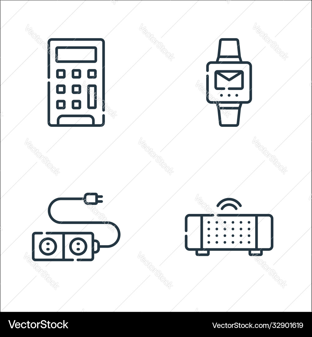 Electronics line icons linear set quality Electronics line icons linear set quality vector image