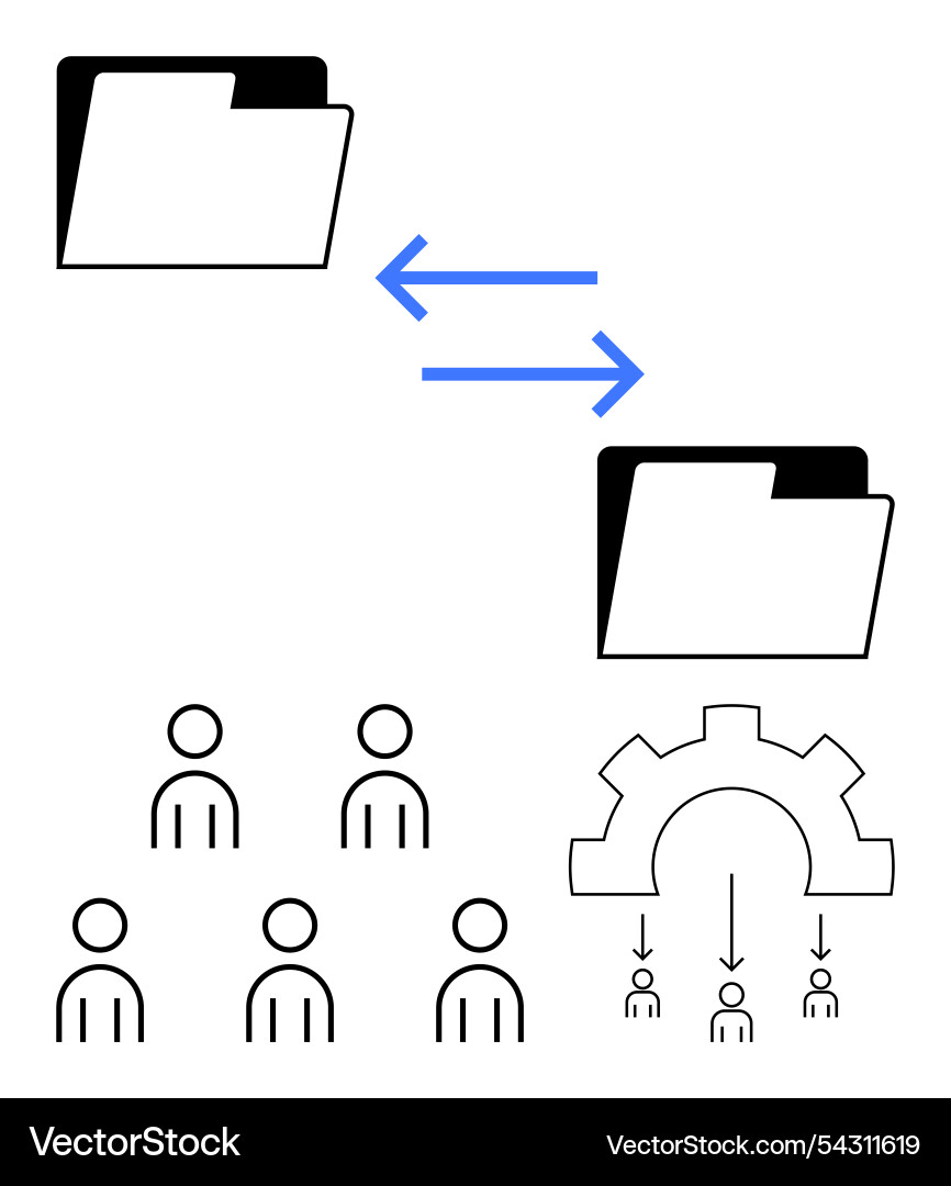 File exchange and teamwork through automation File exchange and teamwork through automation vector image