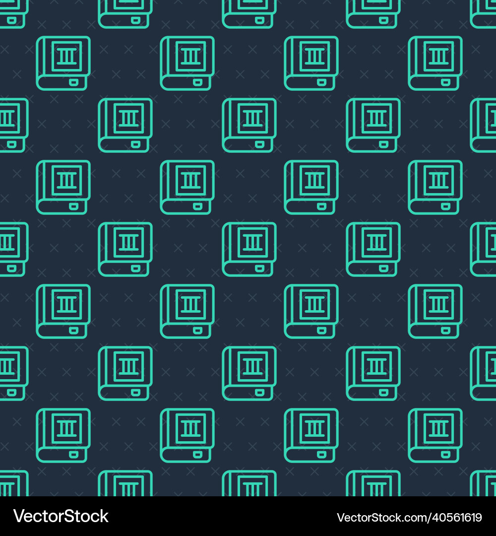 Green line book icon isolated seamless pattern Green line book icon isolated seamless pattern vector image