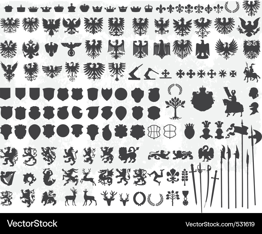 Heraldic Silhouettes vector image