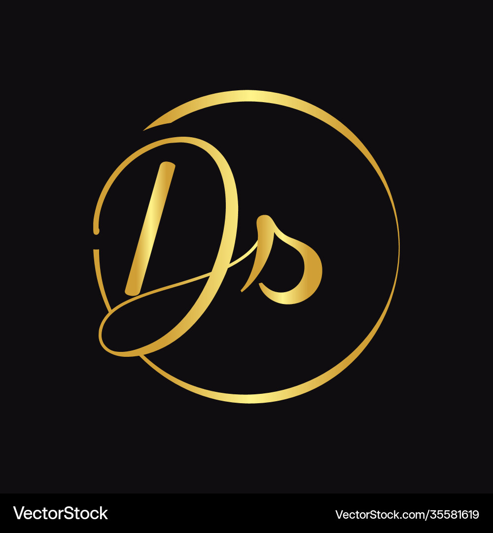 Initial ds script letter type logo design Initial ds script letter type logo design Vector Image