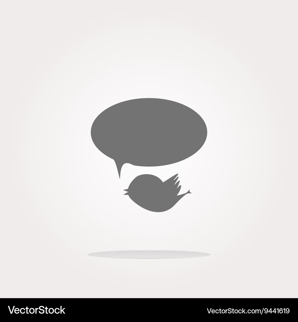 Isolated internet web icon with bird vector image