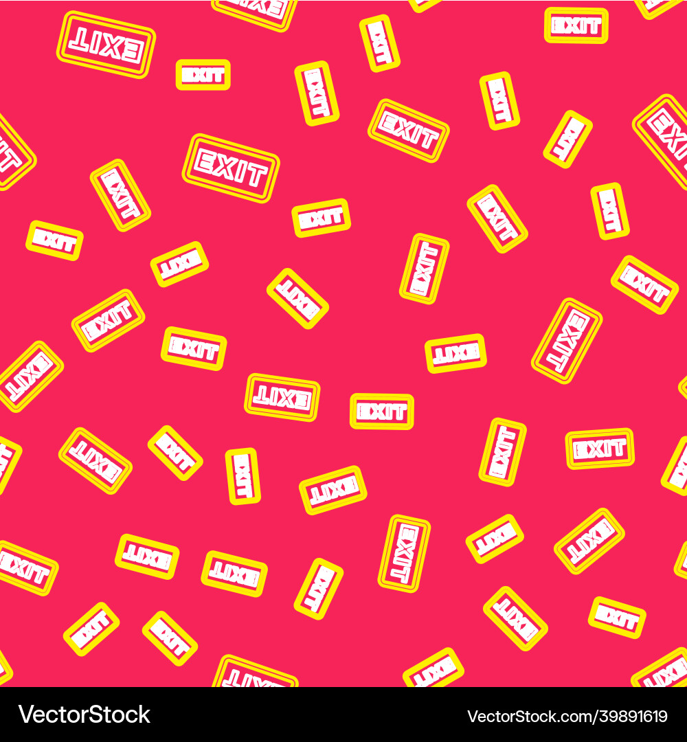 Line fire exit icon isolated seamless pattern Vector Image