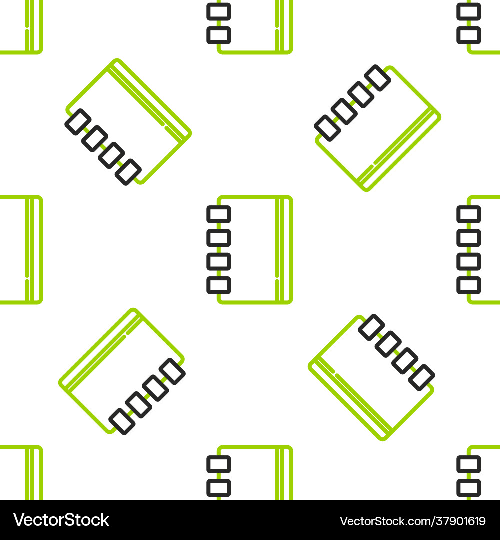 Line notebook icon isolated seamless pattern Line notebook icon isolated seamless pattern vector image