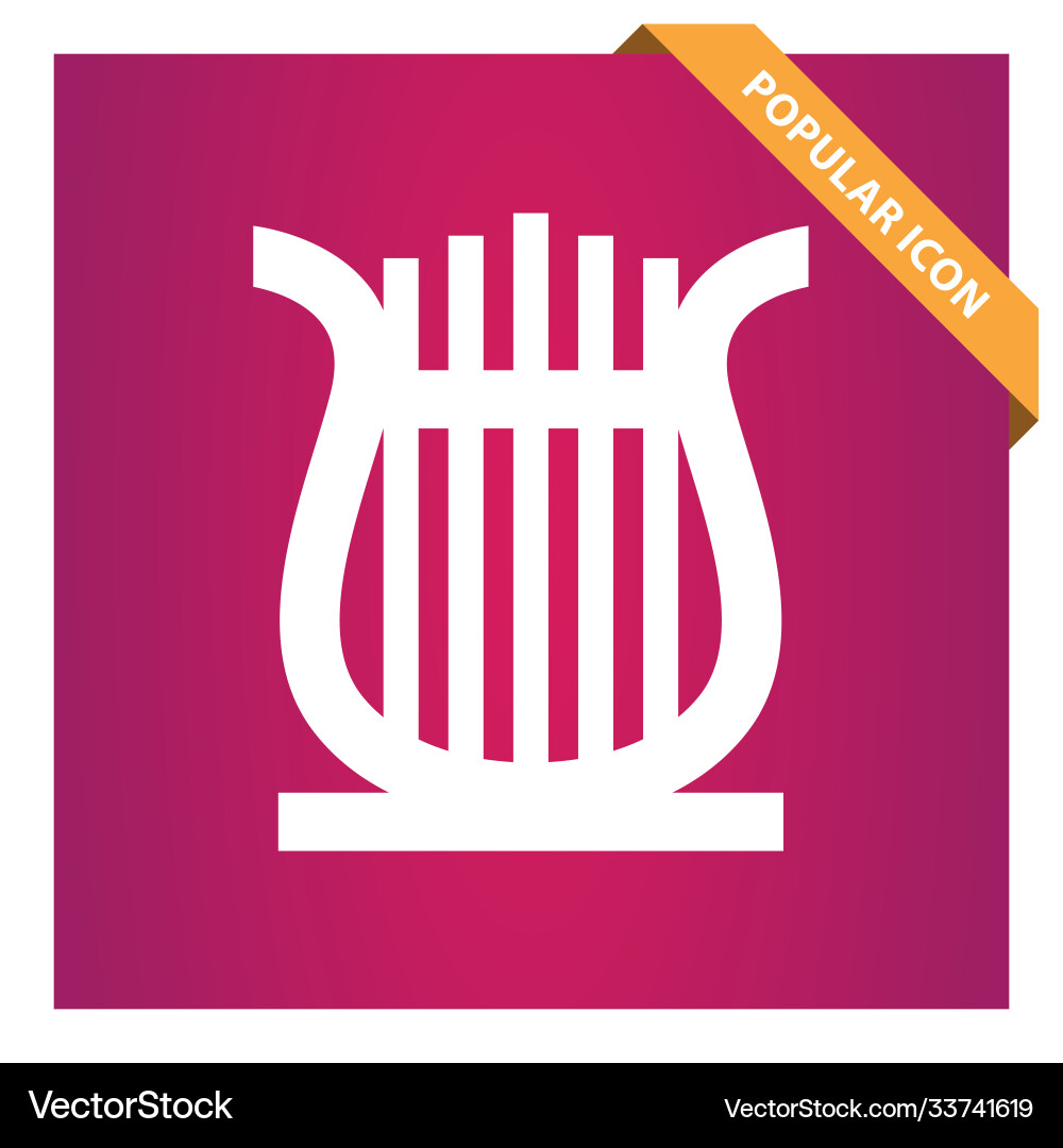 Lyre icon for web and mobile Vector Image