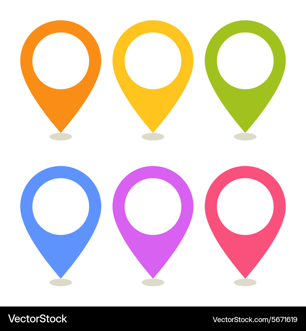 Map Pointer Icons Set vector image
