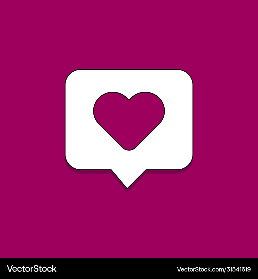 Message icon with love in form heart Message icon with love in form heart vector image