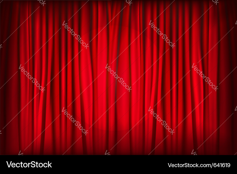Red Velvet Curtain Background Vector Image
