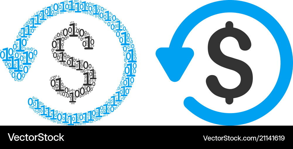 Refund collage of binary digits Refund collage of binary digits vector image