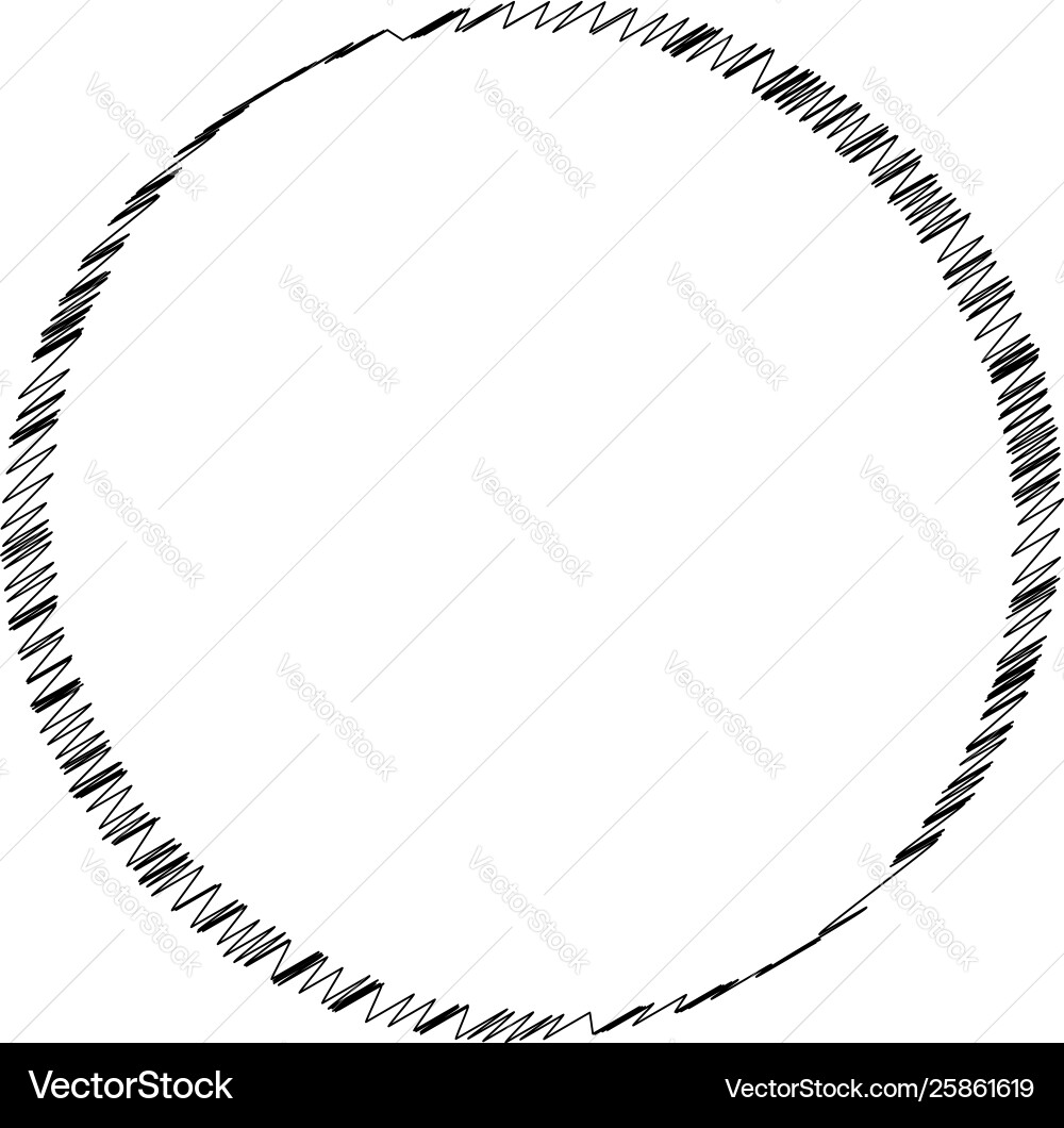 Scribble sketch circle sketchy circular shape vector image